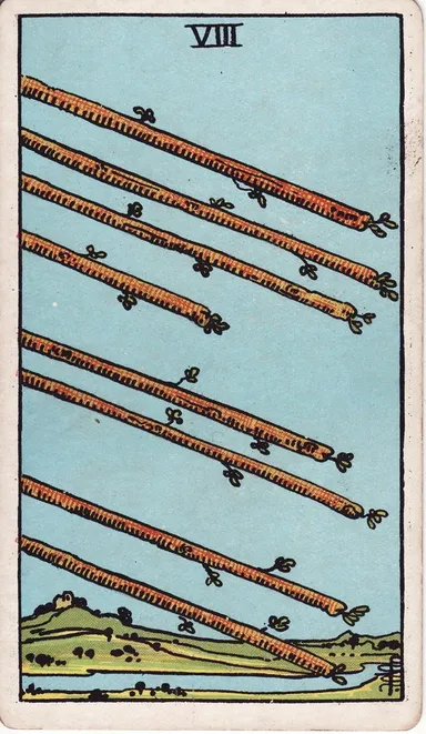 완드 8 (Eight of Wands) 타로 카드