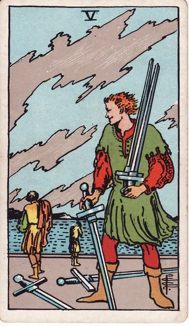 소드 5 (Five of Swords) 타로 카드