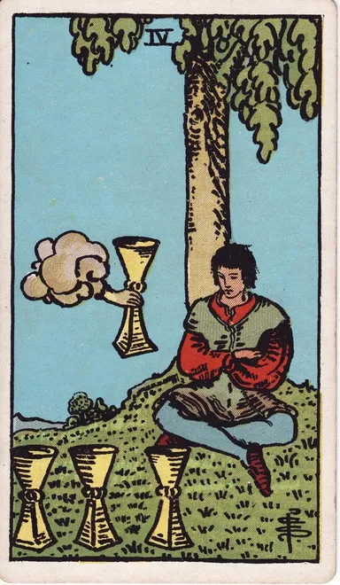 컵 4 (Four of Cups) 타로 카드