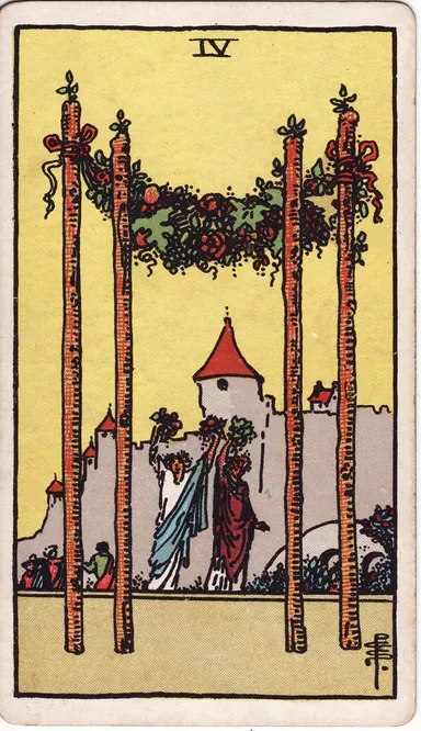 완드 4 (Four of Wands) 타로 카드