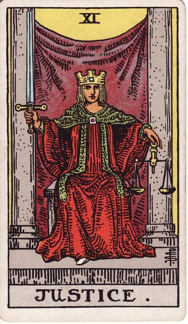 정의 (Justice) 타로 카드