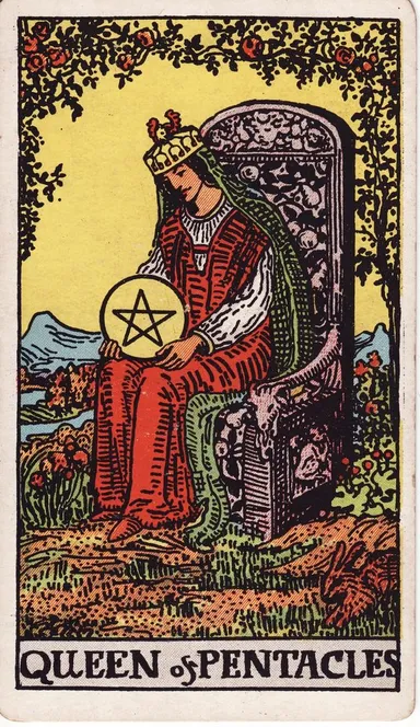펜타클 퀸 (Queen of Pentacles) 타로 카드