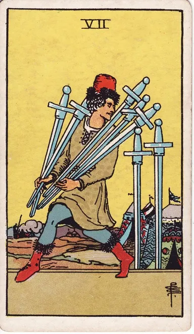 소드 7 (Seven of Swords) 타로 카드
