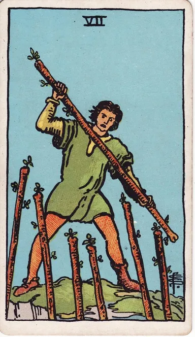 완드 7 (Seven of Wands) 타로 카드