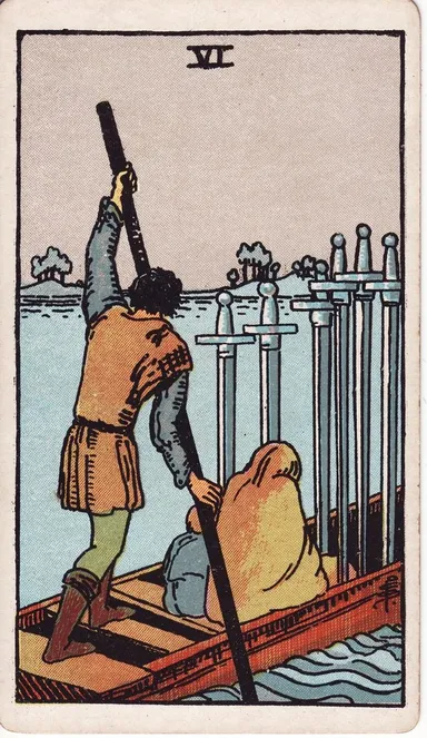 소드 6 (Six of Swords) 타로 카드