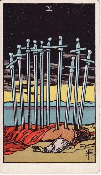 소드 10 (Ten of Swords) 타로 카드