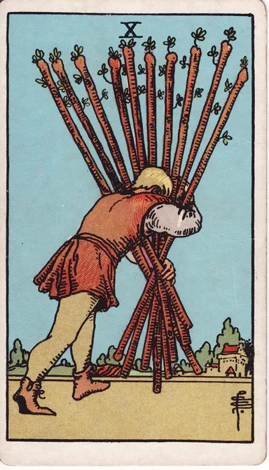 완드 10 (Ten of Wands) 타로 카드
