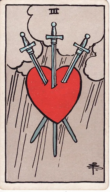 소드 3 (Three of Swords) 타로 카드