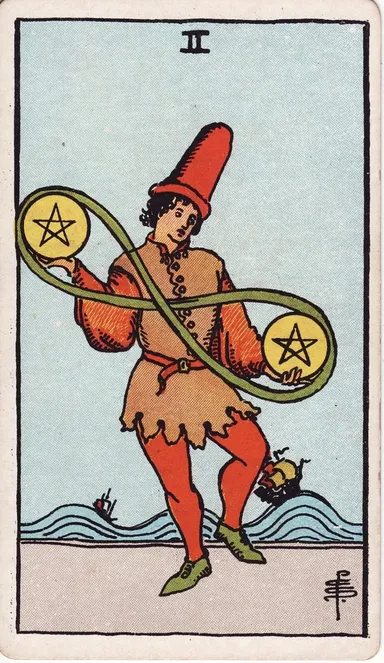 펜타클 2 (Two of Pentacles) 타로 카드